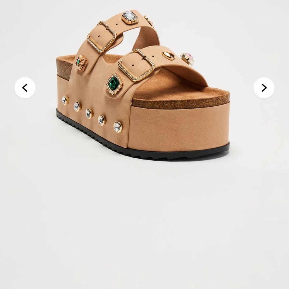 Arabelle Embellished Platform Sandals - Nude - Picture 3 of 4